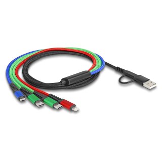 USB Ladekabel 4 in 1 USB Typ-A + USB-C™ zu Lightning™ / Micro USB / 2 x USB Type-C™ 1,20 m