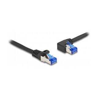RJ45 Netzwerkkabel Cat.6A S/FTP gerade / links gewinkelt 2 m schwarz