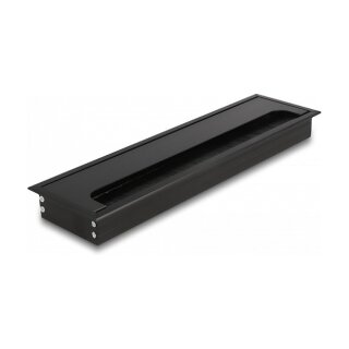Delock Kabeldurchführung für Tischeinbau mit Bürste 300 x 80 x 28 mm schwarz