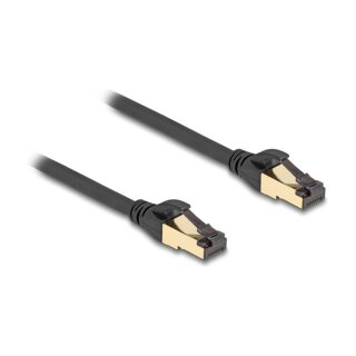 Delock RJ45 Netzwerkkabel Cat.6A Stecker zu Stecker S/FTP schwarz 30 cm mit Cat.7 Rohkabel Industrie und Outdoor tauglich