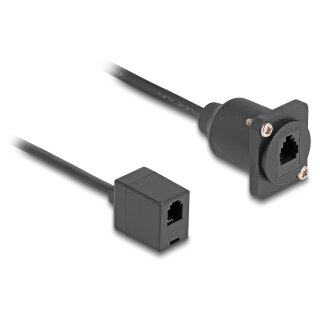 Delock D-Typ RJ10 Kabel Buchse zu Buchse schwarz 30 cm