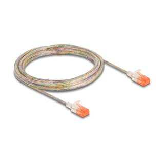 Delock RJ45 Netzwerkkabel Cat.6A U/UTP Slim 5 m transparent