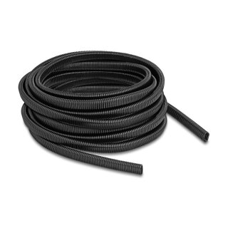Delock Kunststoff Kabelschutzschlauch in Ovalform flexibel 13,6 x 6,3 mm - Länge 10 m schwarz