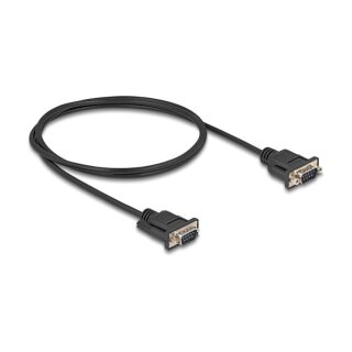 Delock RS-232 Kabel Seriell D-Sub9 Stecker zu Stecker mit schmalem Steckergehäuse 1 m