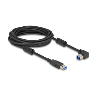 Delock USB 5 Gbps Kabel Typ-A Stecker zu Typ-B Stecker 90° unten gewinkelt 5 m