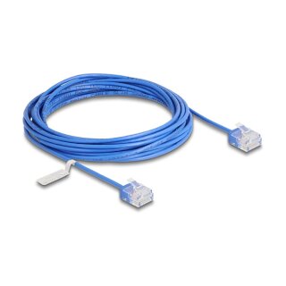 Delock RJ45 Netzwerkkabel Cat.6 UTP Ultra Slim 5 m blau mit kurzen Steckern