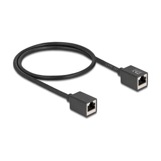 Netzwerk Verlängerungskabel Kupplung RJ45 Buchse zu RJ45 Buchse Cat.6A S/FTP 0,5 m schwarz