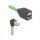 RJ45 Netzwerk Verlängerungskabel Cat.6A Stecker unten gewinkelt zu Buchse SF/UTP schleppkettentauglich PUR (TPU) 5 m grün