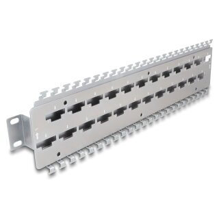 19" Kabelabfangschiene für Netzwerkkabelverbinder mit LSA Anschluss 24 Port Metall