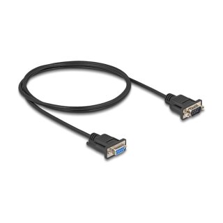 RS-232 Kabel Seriell D-Sub9 Stecker zu Buchse mit schmalem Steckergehäuse 1 m
