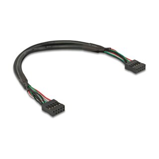 Kabel USB 2.0 Pfostenbuchse 2,54 mm 10 Pin zu USB 2.0 Pfostenbuchse 2,54 mm 10 Pin 25 cm