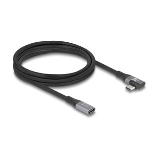 Delock USB 20 Gbps Verlängerungskabel gewinkelt links / rechts USB PD 3.1 Extended Power Range 240 W 2 m