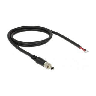 Delock Stromversorgungskabel DC 5,5 x 2,5 x 9,5 mm verschraubbar zu offenen Kabelenden 95 cm