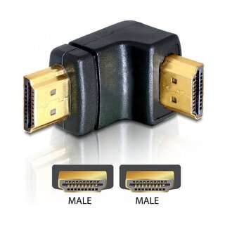 Delock Adapter HDMI Stecker zu HDMI Stecker 90° unten