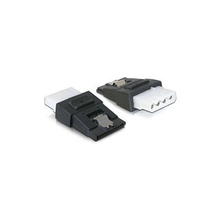 Adapter Power 4 Pin Molex Buchse zu SATA Power 15 Pin Buchse mit Metallclip
