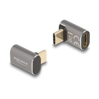 USB Adapter 40 Gbps USB Type-C™ PD 3.0 100 W Stecker zu Buchse gewinkelt 8K 60 Hz Metall
