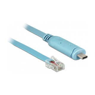 Adapter USB 2.0 Type-C™ Stecker > 1 x Seriell RS-232 RJ45 Stecker 3,0 m blau