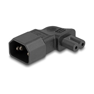 Delock Netzadapter IEC 60320 - C14 auf C7, Stecker / Buchse, 2,5 A, 90° gewinkelt