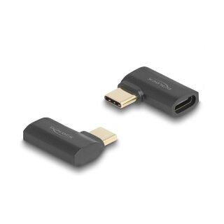 Delock USB Adapter 40 Gbps USB Type-C™ PD 3.1 240 W Stecker zu Buchse gewinkelt links / rechts 8K 60 Hz