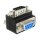Delock D-Sub 9 Pin Stecker > Buchse 90° gewinkelt Mutter und Schraube tauschbar