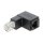 Adapter RJ45 Stecker unten gewinkelt zu RJ45 Buchse Cat.6 UTP
