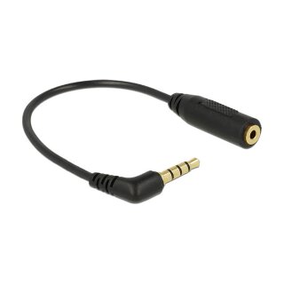 Audiokabel Klinkenstecker 3,5 mm 4 Pin gewinkelt > Klinkenbuchse 2,5 mm 3 Pin