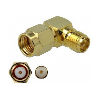 Adapter RP-SMA Stecker zu RP-SMA Buchse 90° 3 GHz