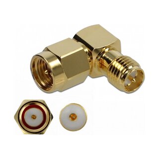 Delock Adapter SMA Stecker zu RP-SMA Buchse 90° 10 GHz