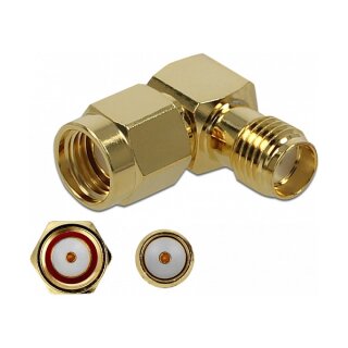 Delock Adapter RP-SMA Stecker zu SMA Buchse 90° 10 GHz
