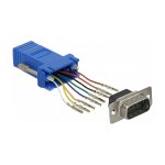 D-Sub 9 Pin Stecker zu RJ45 Buchse Montagesatz blau