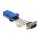 Delock D-Sub 9 Pin Stecker zu RJ45 Buchse Montagesatz blau
