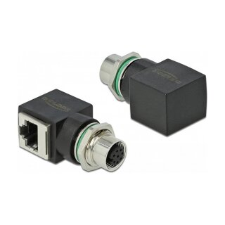 Netzwerkadapter M12 A-kodiert 8 Pin Buchse zu RJ45 Buchse