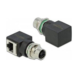 Netzwerkadapter M12 X-kodiert 8 Pin Buchse zu RJ45 Buchse