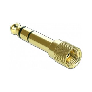 Delock Adapter 6,35 mm Klinkenstecker zu 3,5 mm Klinkenbuchse 3 Pin Metall verschraubbar