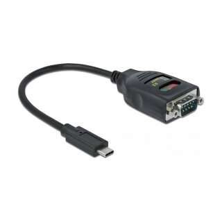 Delock Adapter USB Type-C™ zu 1 x Seriell RS-232 DB9 mit 15 kV ESD Schutz