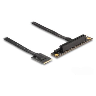 Delock M.2 Key A+E zu PCIe x8 NVMe Adapter gewinkelt mit 20 cm Kabel