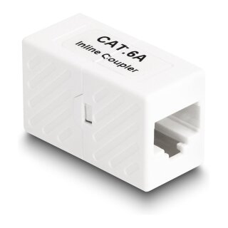 Delock Adapter RJ45 Buchse zu RJ45 Buchse Cat.6A UTP weiß