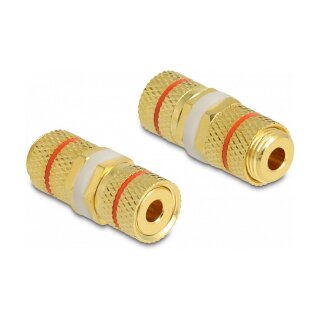Delock Audio Adapter Polklemme zu Polklemme zum Einbau, Farbring rot