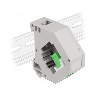 Delock Hutschienenadapter mit Keystone SC Simplex Buchse zu SC Simplex Buchse grün