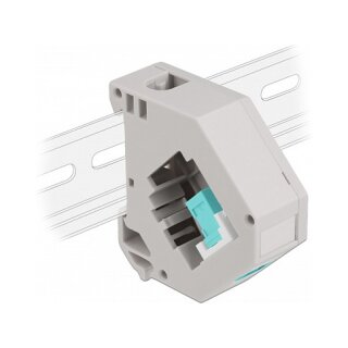 Delock Hutschienenadapter mit Keystone SC Simplex Buchse zu SC Simplex Buchse aqua