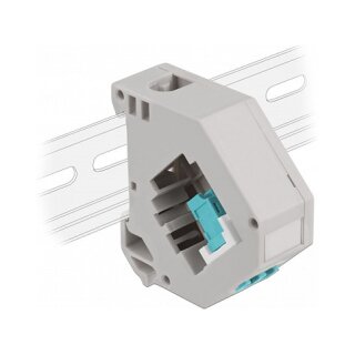 Delock Hutschienenadapter mit Keystone LC Duplex Buchse zu LC Duplex Buchse aqua