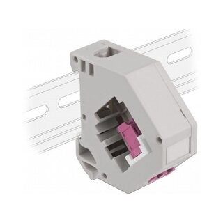 Delock Hutschienenadapter mit Keystone LC Duplex Buchse zu LC Duplex Buchse violett