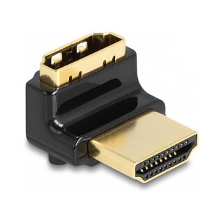 Delock HDMI Adapter Stecker zu Buchse 90° oben gewinkelt 8K 60 Hz Metall
