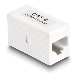 Delock Adapter RJ45 Buchse zu RJ45 Buchse Cat.6 UTP weiß