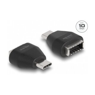 Delock Adapter USB Type-C™ Stecker zu USB 10 Gbps Typ-E Key A Buchse schwarz