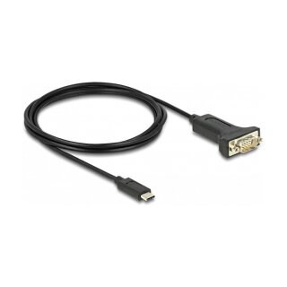 Delock Adapter USB Type-C™ zu 1 x Seriell RS-232 D-Sub 9 Pin Stecker mit Muttern 2 m