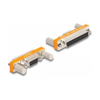 Delock Adapter D-Sub 9 Pin Buchse mit Muttern zu D-Sub 25 Pin Buchse mit Schrauben