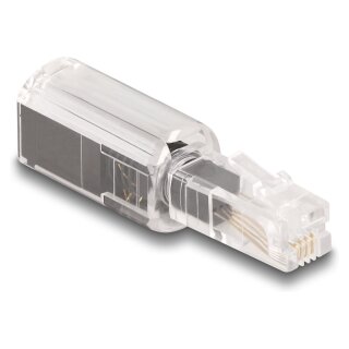 Delock Telefonkabel-Verdrehschutz Adapter RJ10 Stecker zu RJ10 Buchse transparent / schwarz