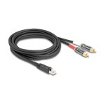 Adapterkabel RJ45 Stecker zu 2 x Cinch Stecker schwarz 2 m