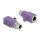 Delock M12 Adapter D-kodiert 4 Pin Buchse zu RJ45 Buchse Cat.5e mit Befestigungsloch gerade violett